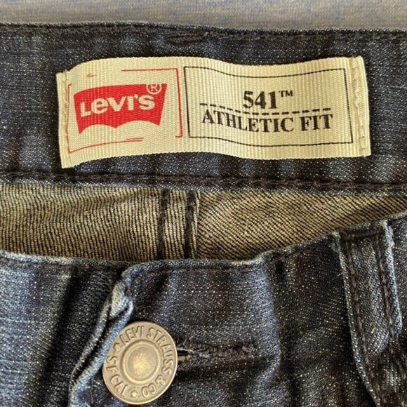 Levis 541 Athletic Youth Fit Jeans Size 18 Reg 29x29 Faded Blue/Black Denim - Picture 5 of 5